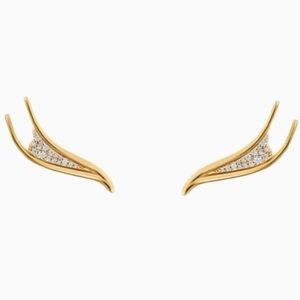 Atelier Swarovski gold cuff earrings
